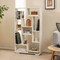 Costway 47" Tall Bookshelf Modern Geometric Bookcase with Open Shelves Anti-tipping Kits White/Black&Natural